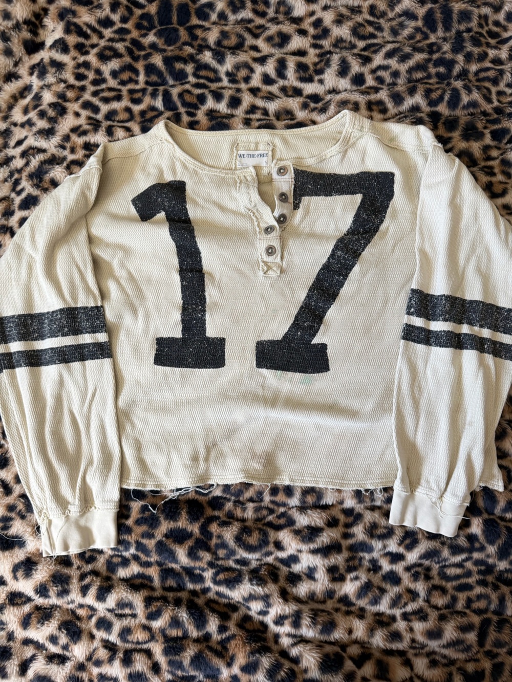 Free People Cream Thermal Henley S